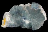 Multicolored Fluorite Crystals on Quartz - China #149743-1